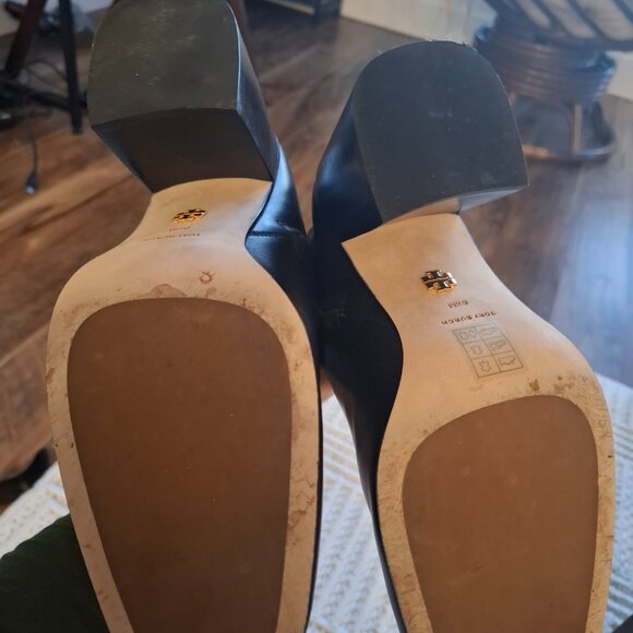 TORY BURCH Black Heeled Equestrian Boots Size 8.5 Like New - Picture 6 of 9